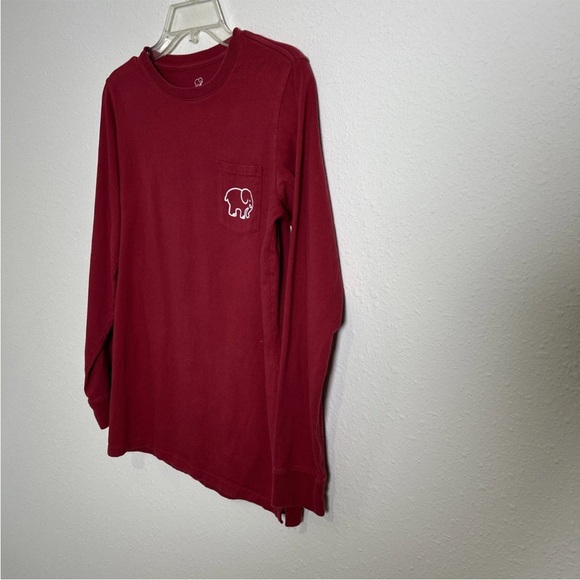 Ivory Ella Long Sleeve Pocket T-Shirt Women’s Med Maroon Soccer Elephant Graphic - Picture 6 of 10